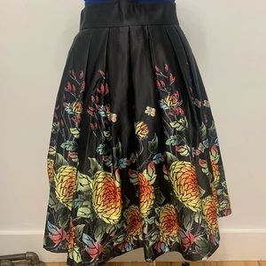 Floral Silk Skirt